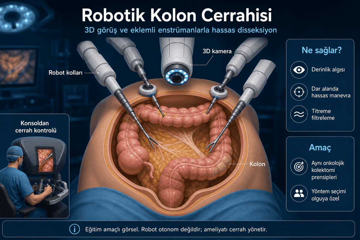 Robotik kolon cerrahisi 3D