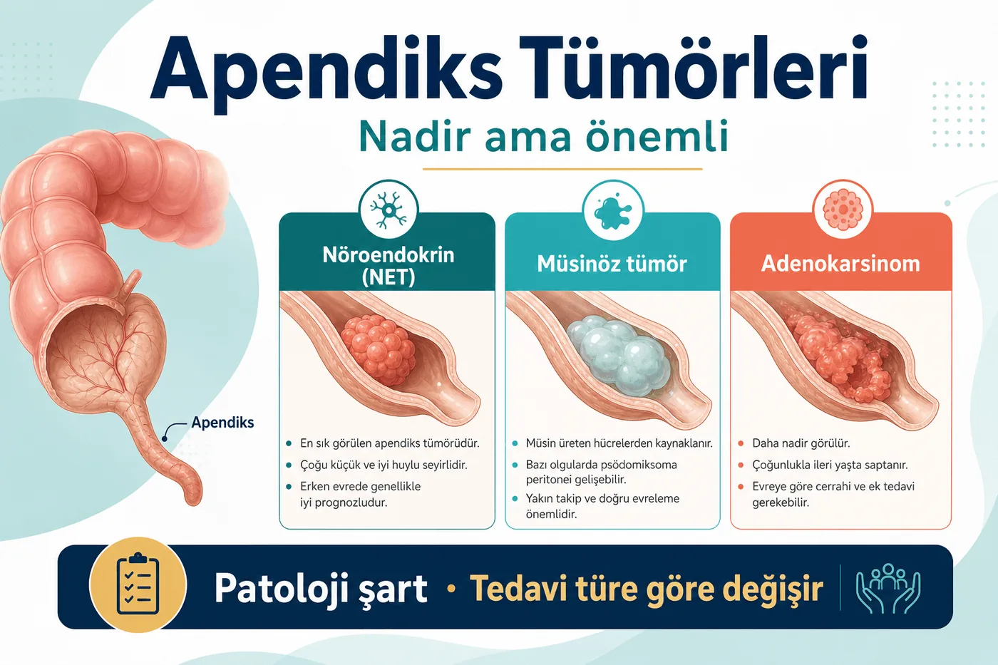 3D diagram: appendiceal tumors