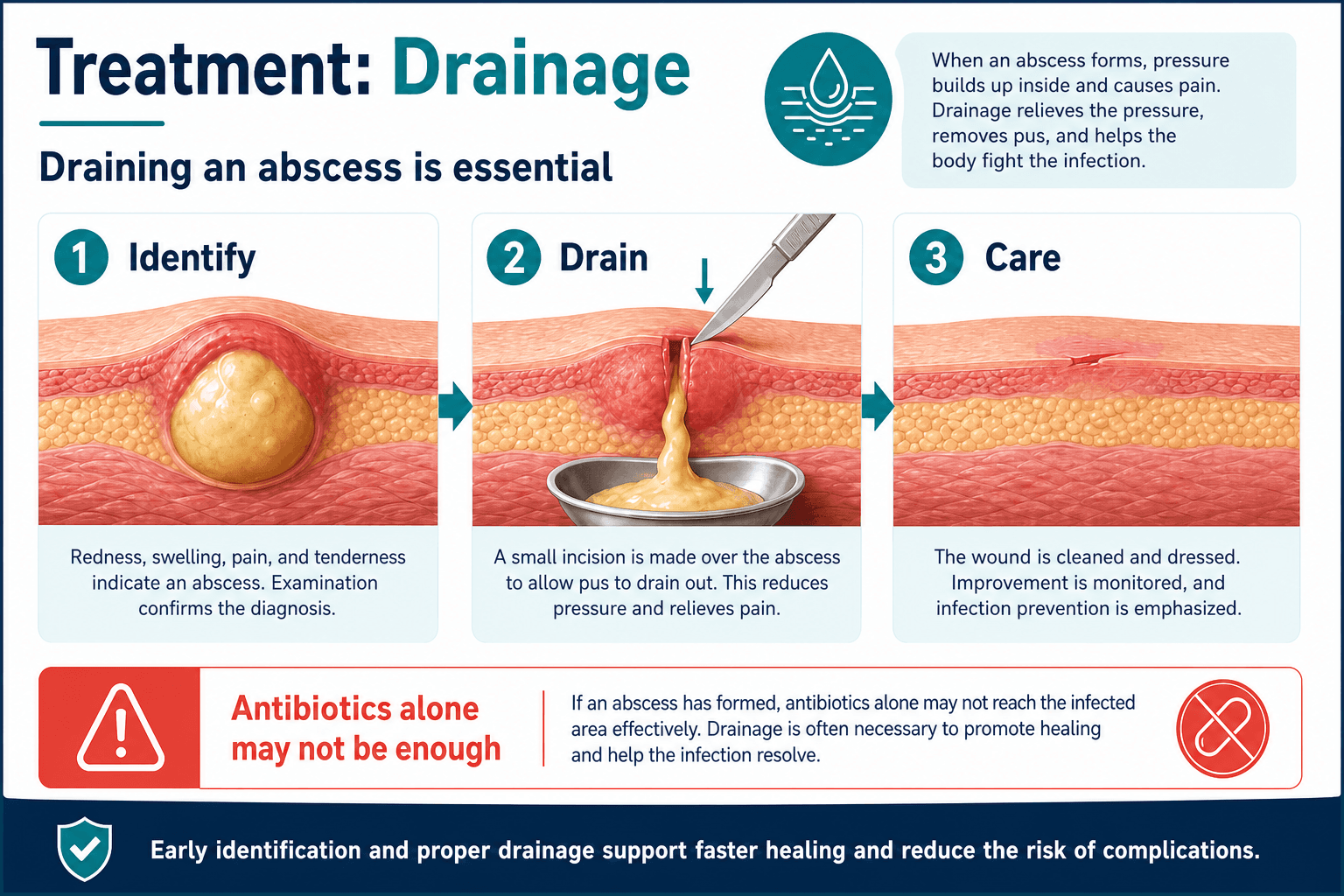 Anal abscess drainage — educational figure