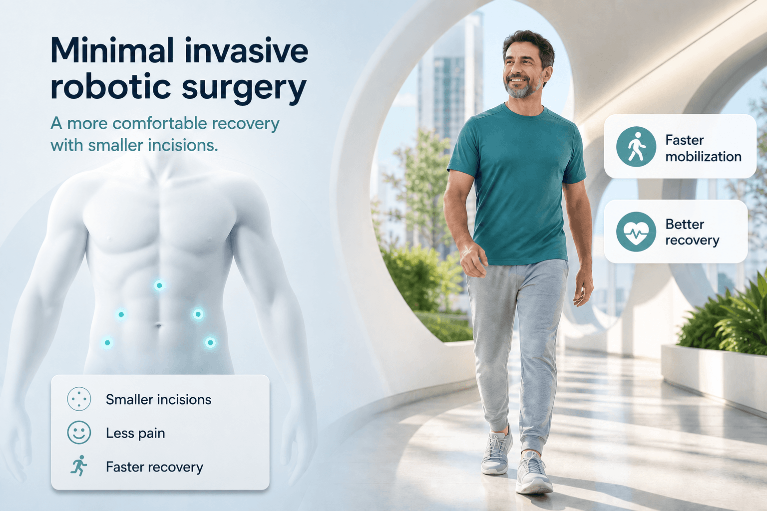 Recovery after robotic surgery — educational figure