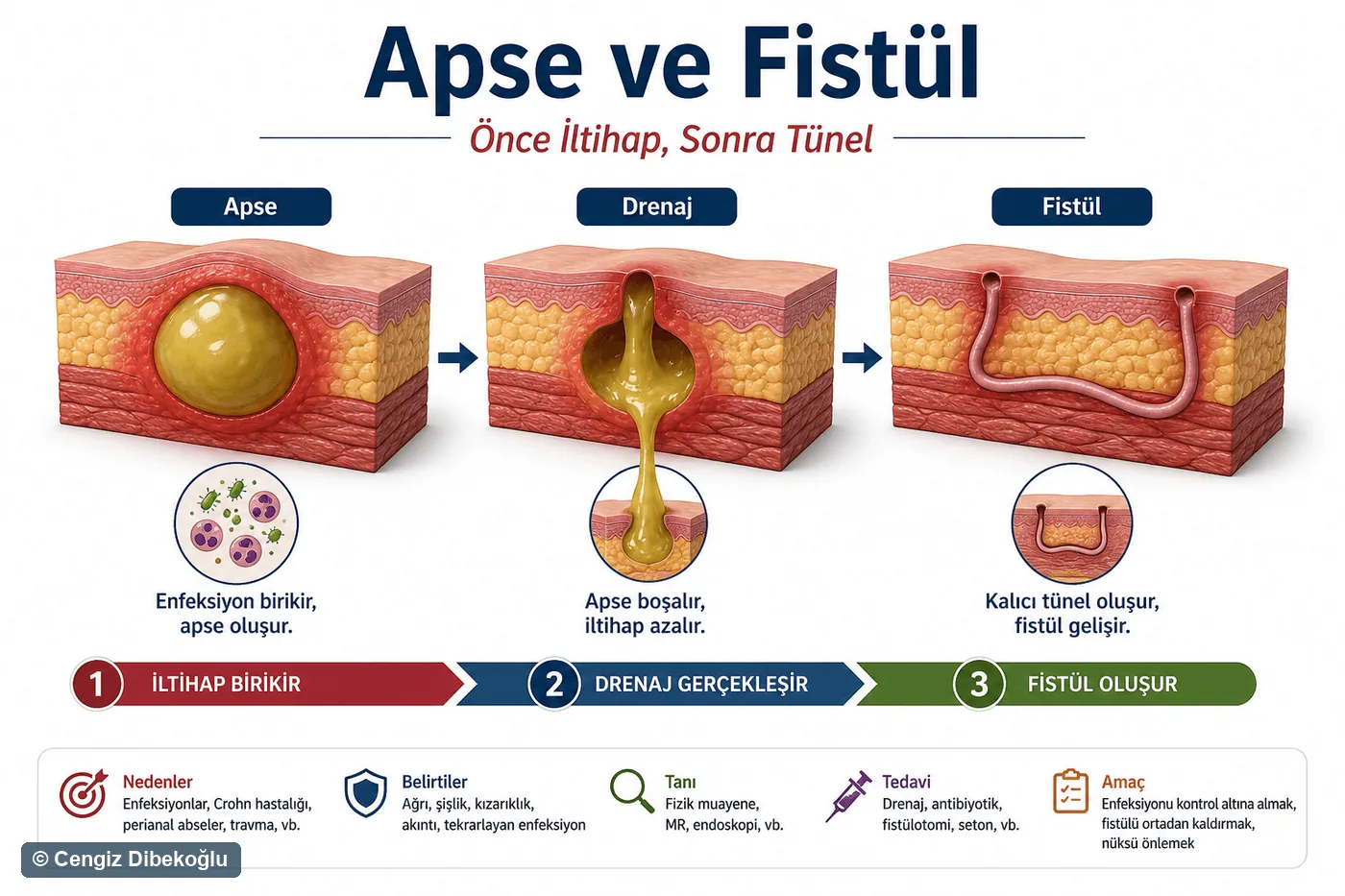 3D diagram: abscess and fistula
