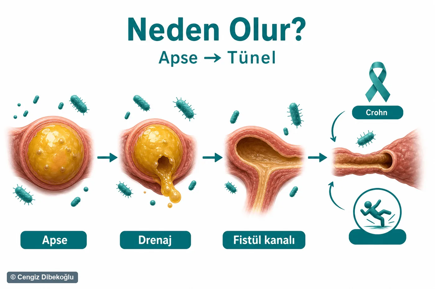3D diagram: anal fistula causes