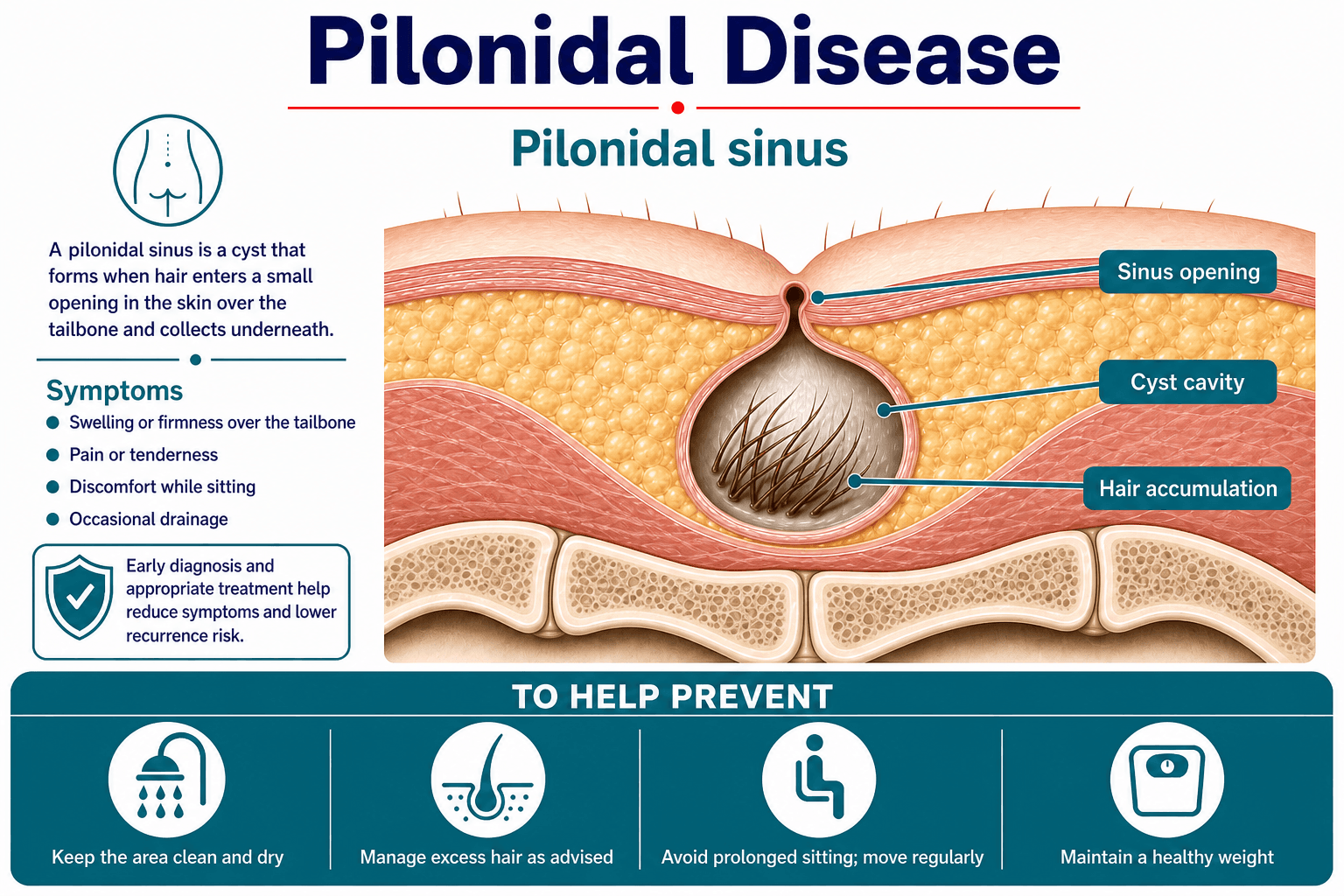 Pilonidal Disease — educational figure