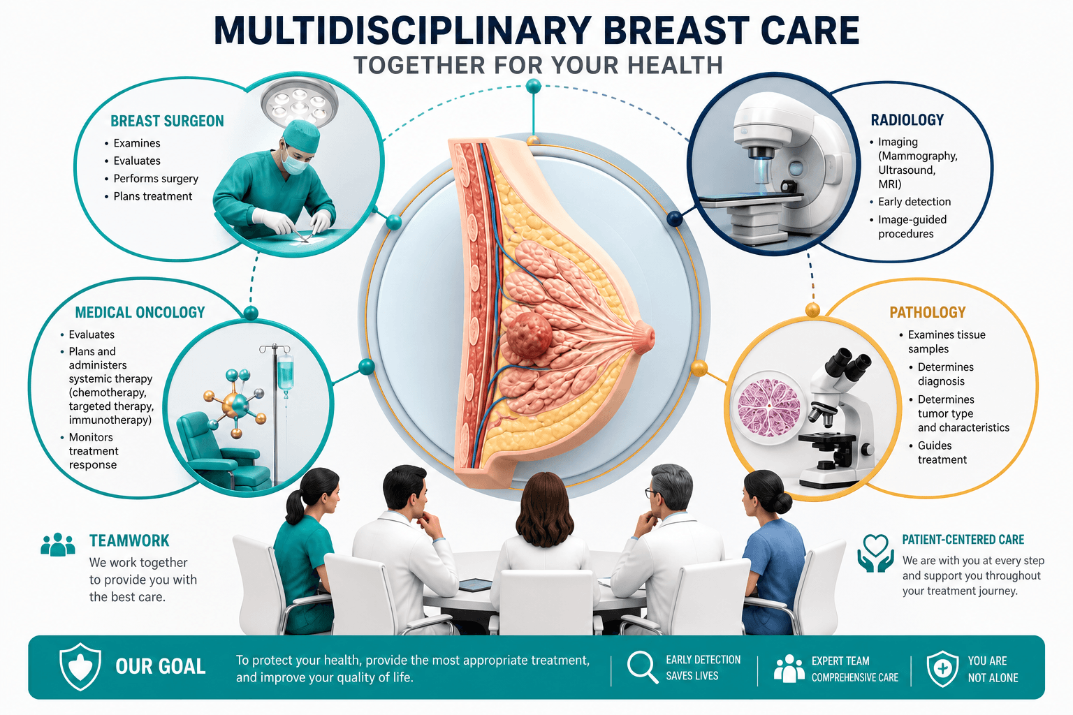 Multidisciplinary breast care — educational figure