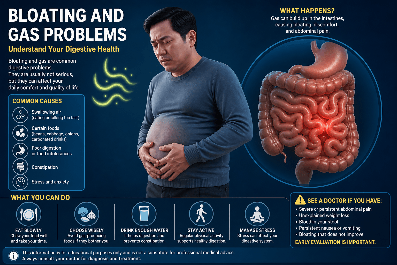 Bowel obstruction symptoms — educational figure
