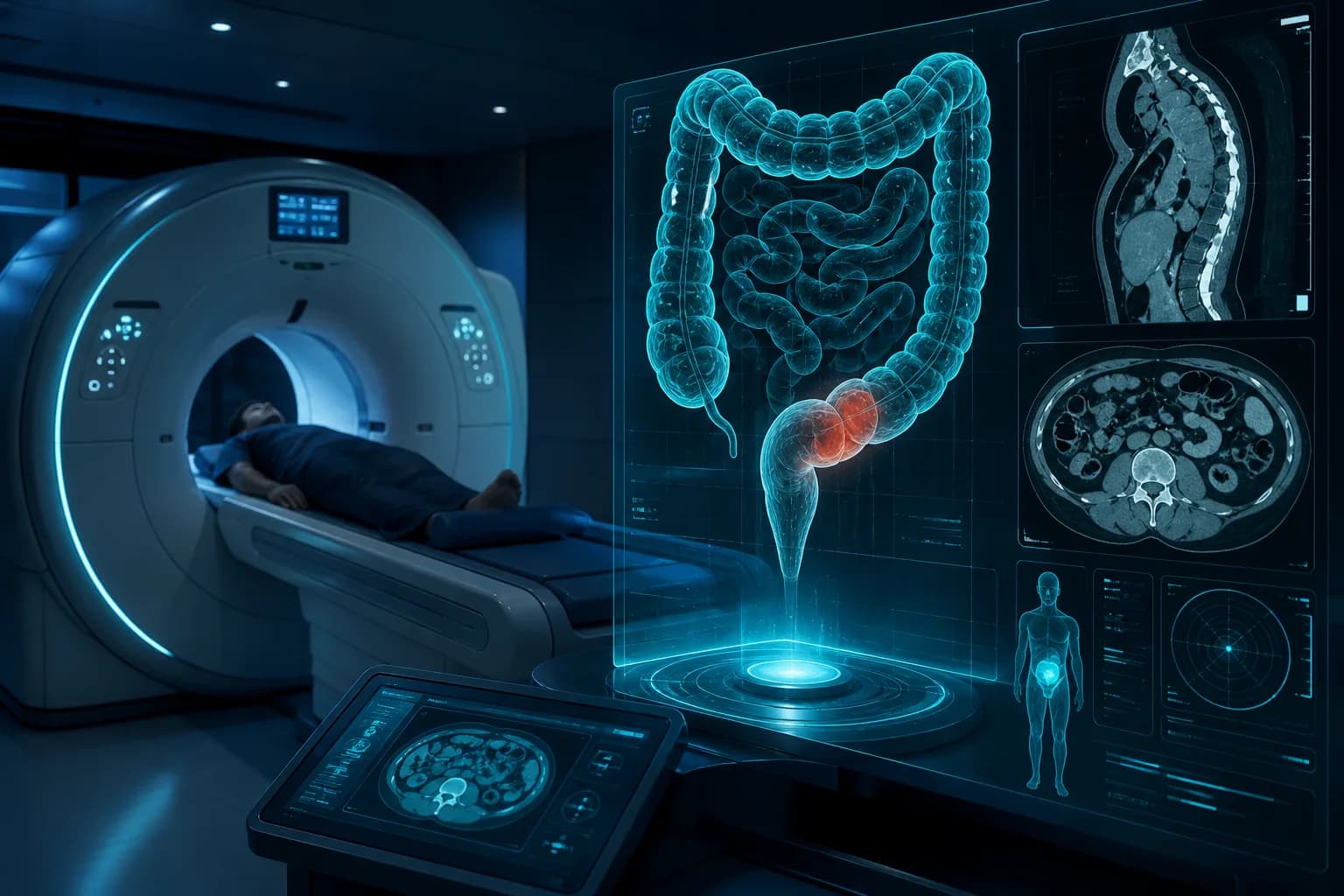 3D diagram: bowel obstruction diagnosis