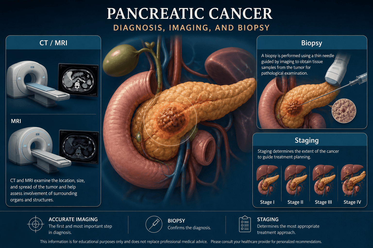 Pancreatic cancer diagnosis — educational figure