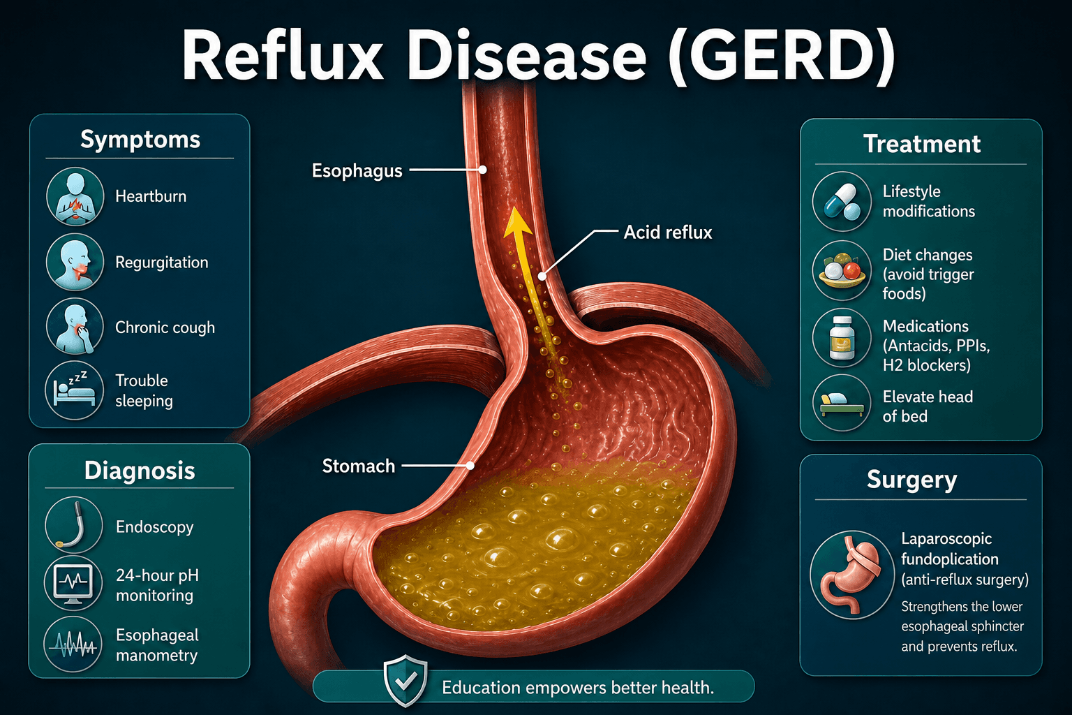 Gastroesophageal Reflux (GERD) — educational figure