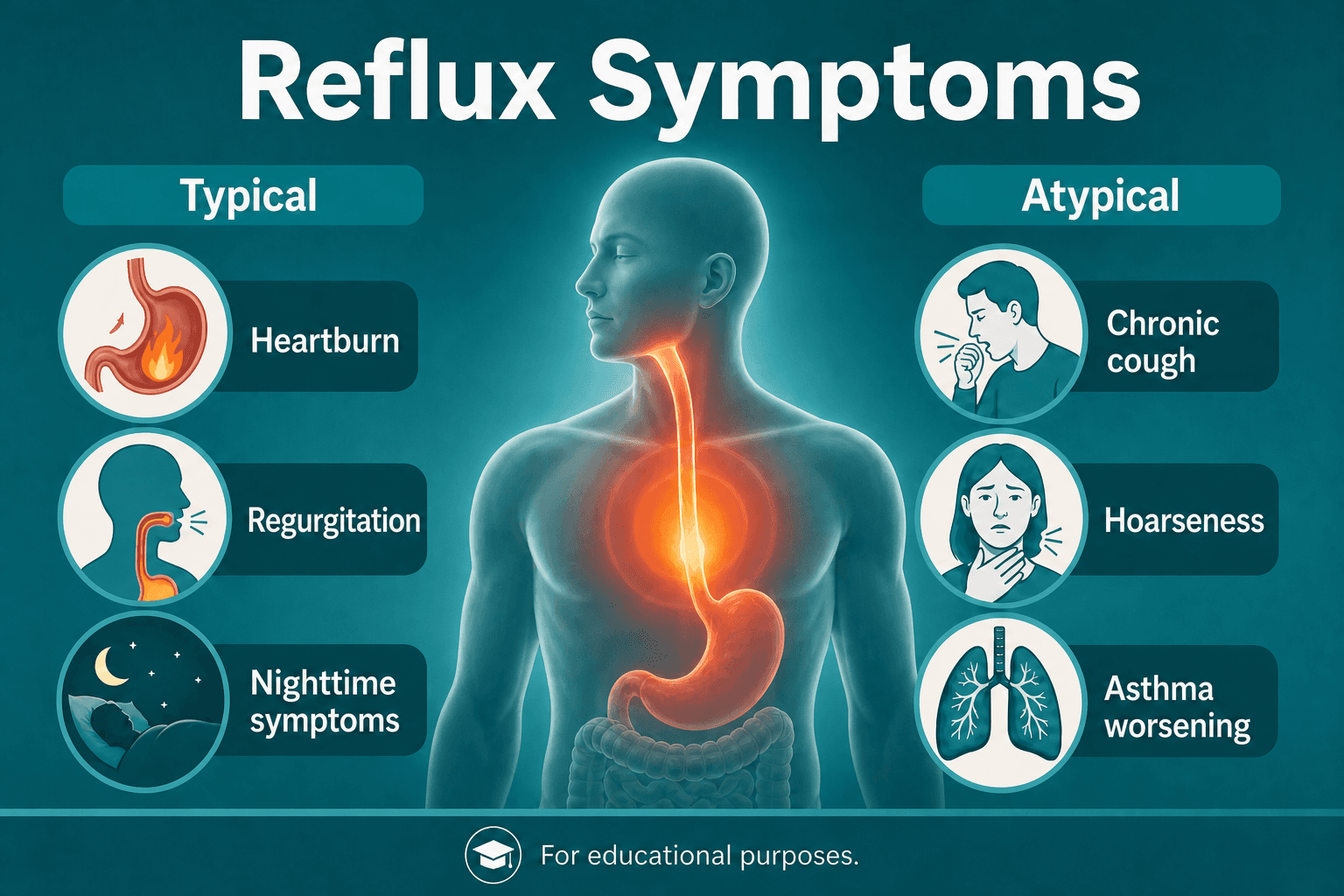 GERD symptoms — educational figure
