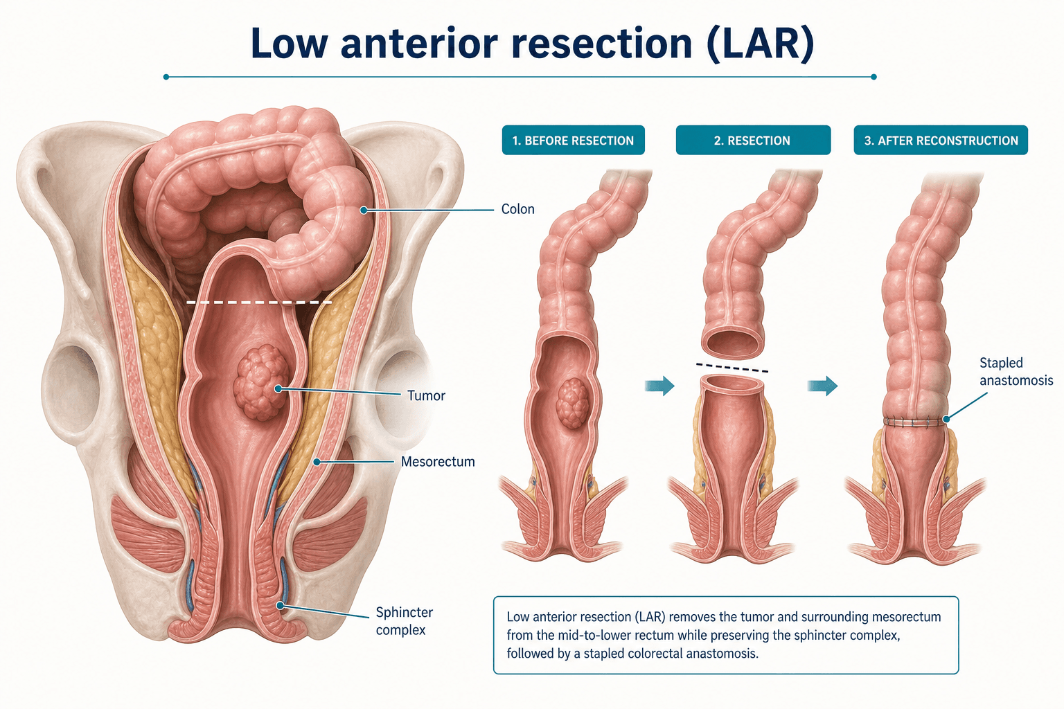 3D diagram: bowel function after low anterior resection