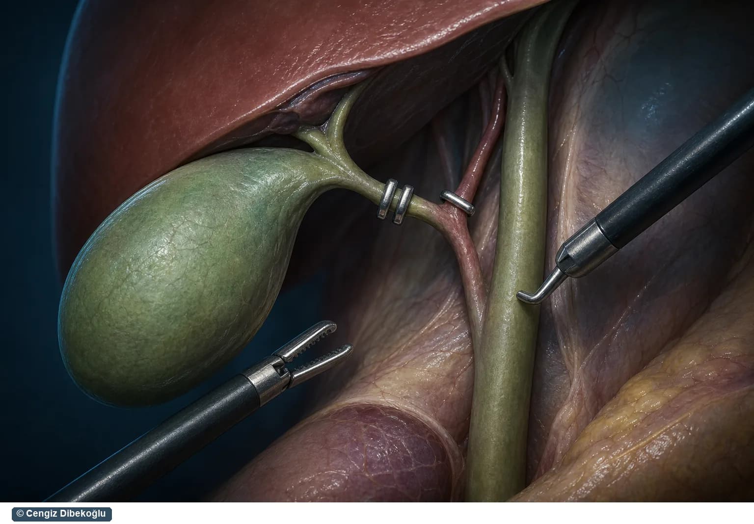 3D diagram: gallbladder surgery methods