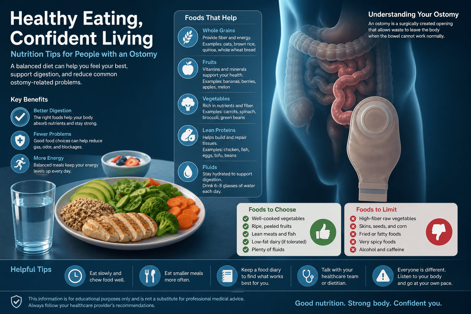 Nutrition with a stoma — educational figure