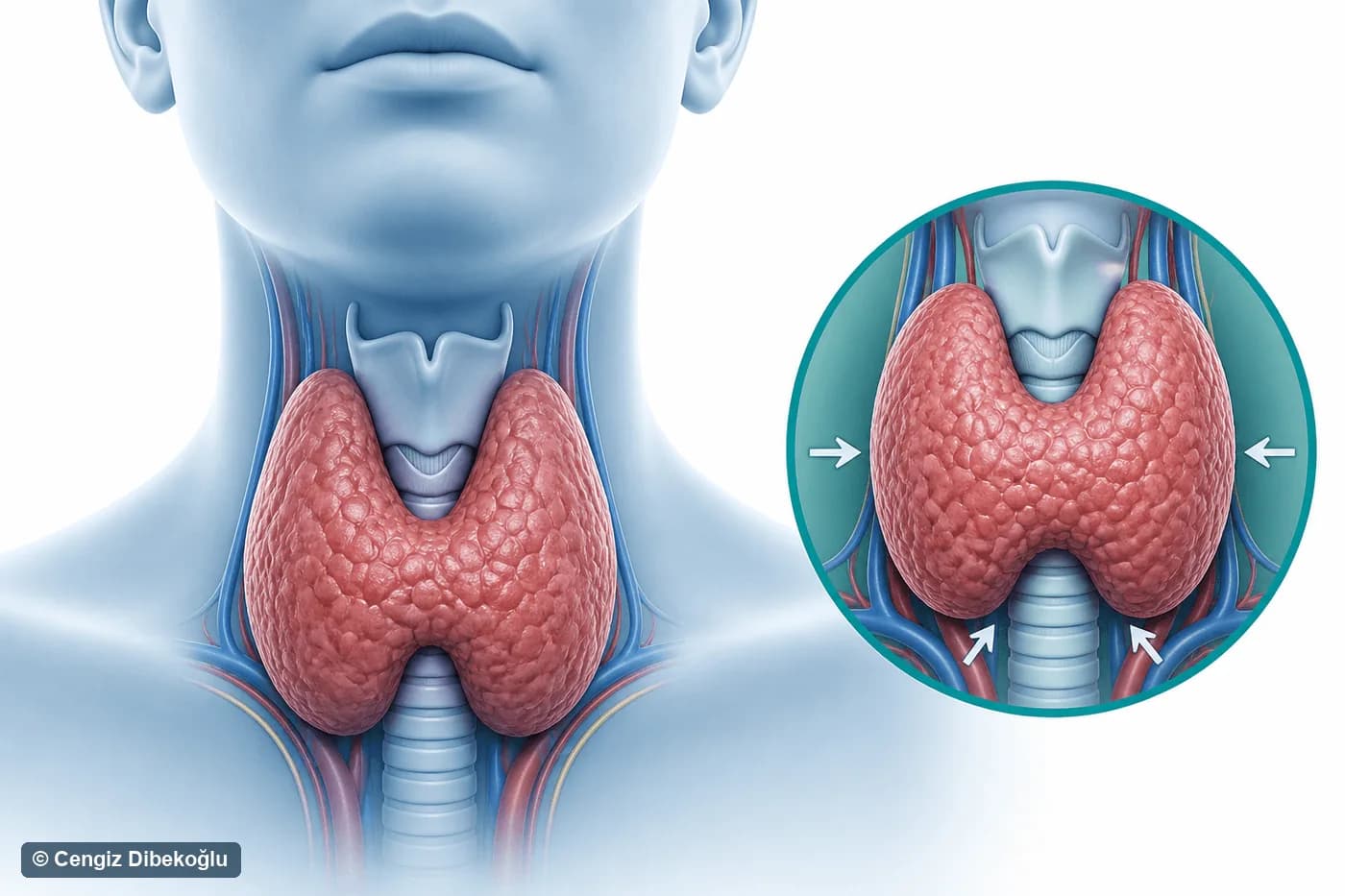 3D diagram: thyroid goiter