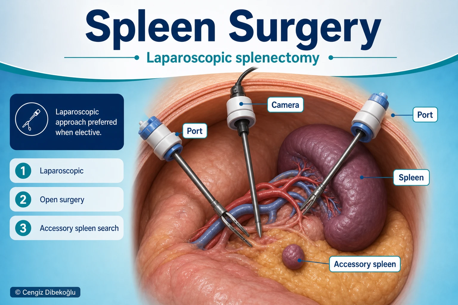 3D diagram: Spleen surgery