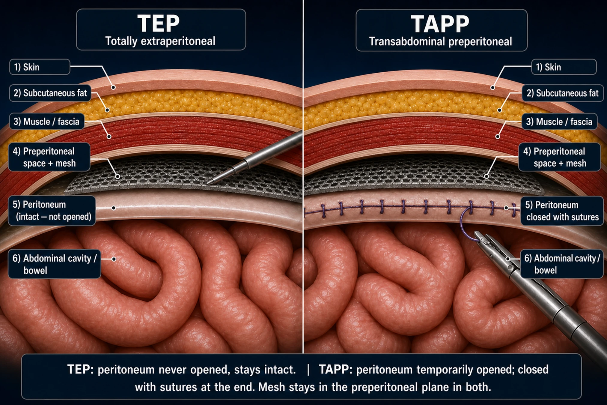 3D diagram: TEP vs TAPP entry path comparison