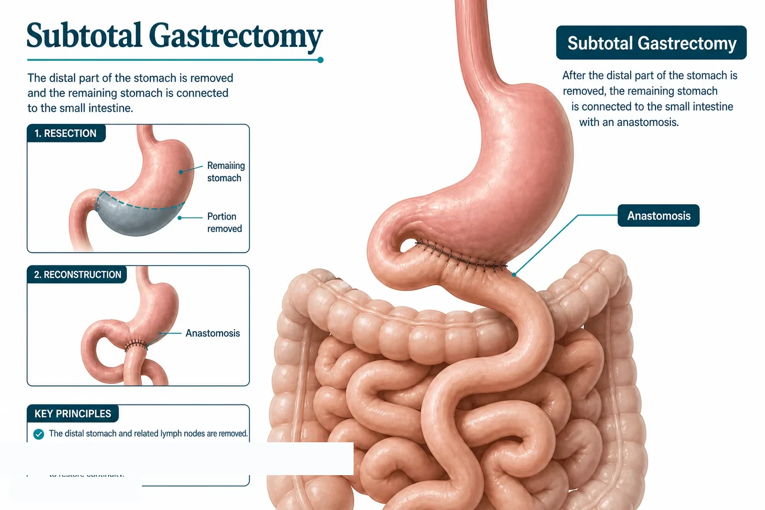 3D diagram: Operations — subtotal gastrectomy