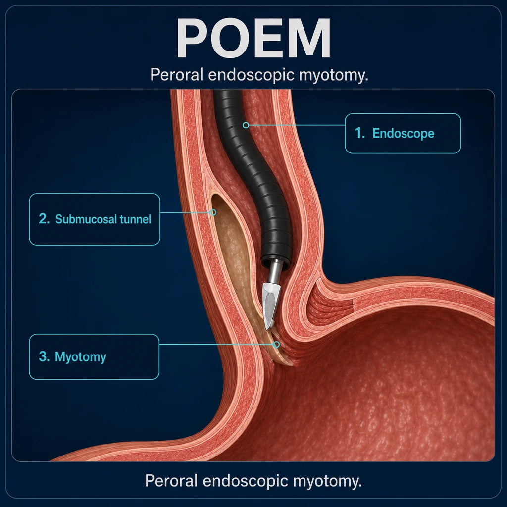 3D diagram: achalasia — POEM