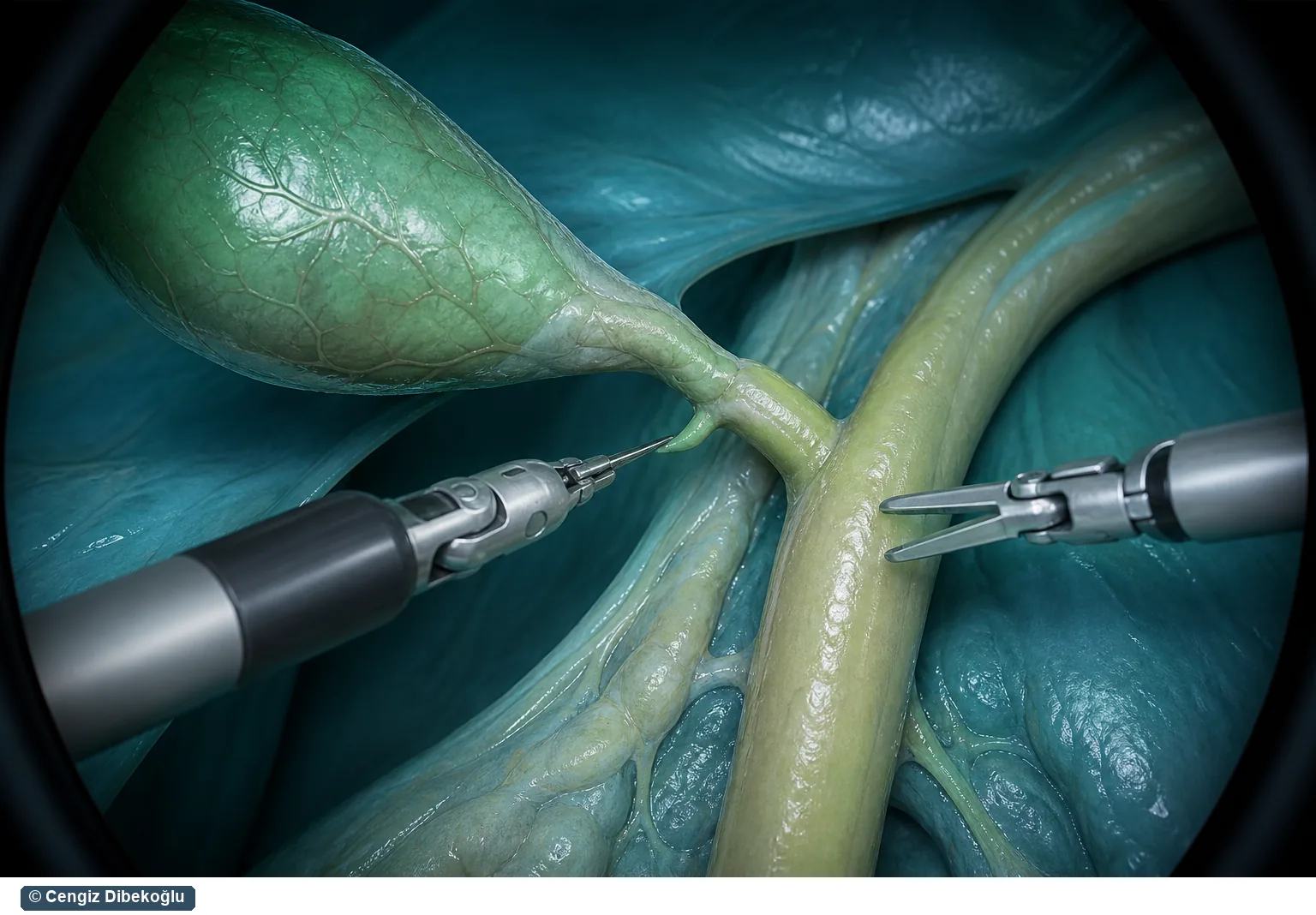 Robotik 3D görüşte safra yolu anatomisi