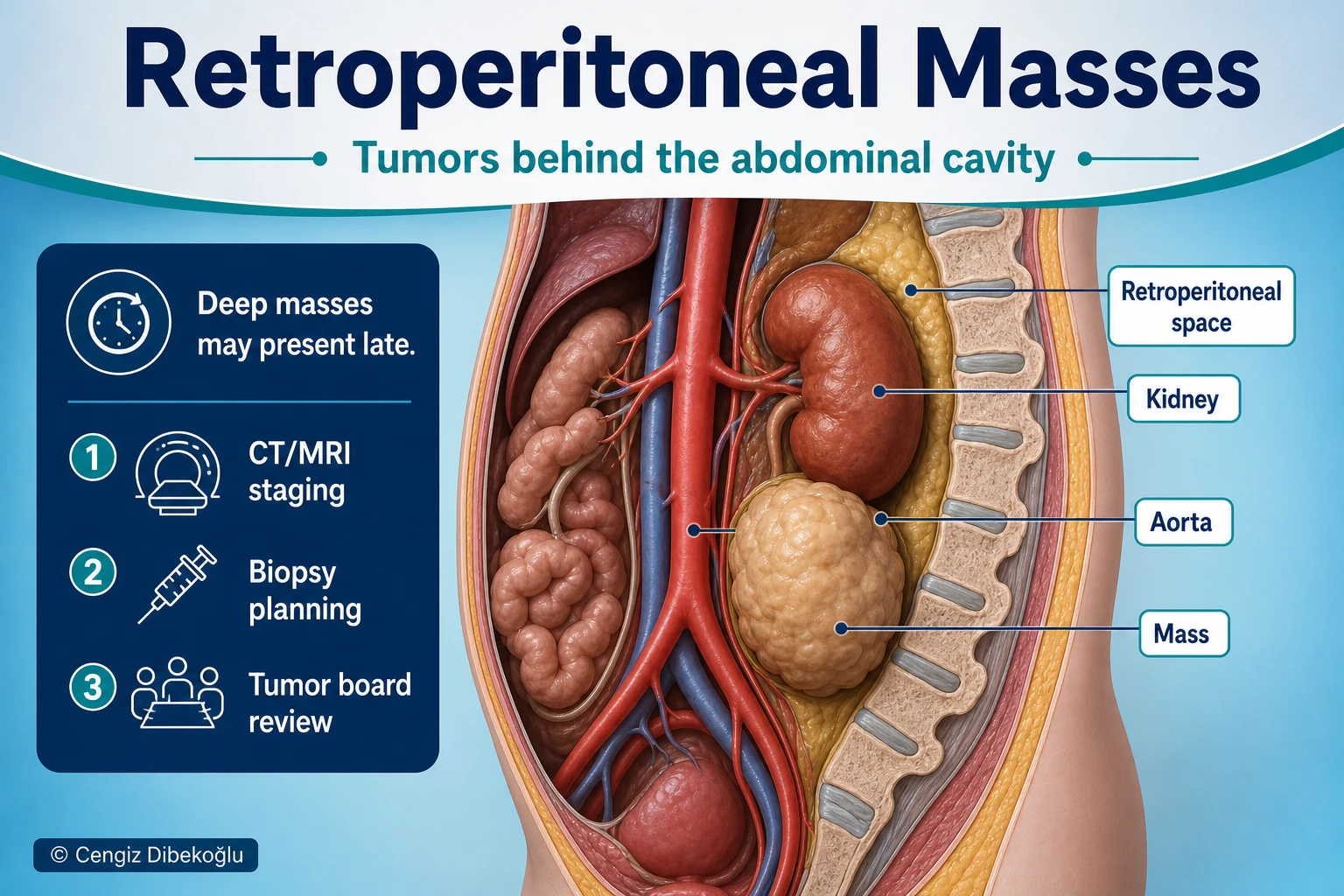 3D diagram: Retroperitoneal masses